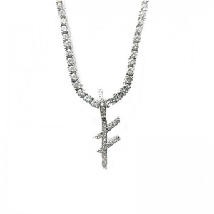 Korut Korkealaatuinen Mukautettunimi Hopea kirjaimet Kaulakorut Pendant Charm hopea tennisketju